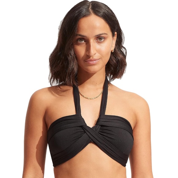 Seafolly Collective Halter Bandeau and Twist Band Hipster Bottoms Bikini Set - Picture 6 of 9